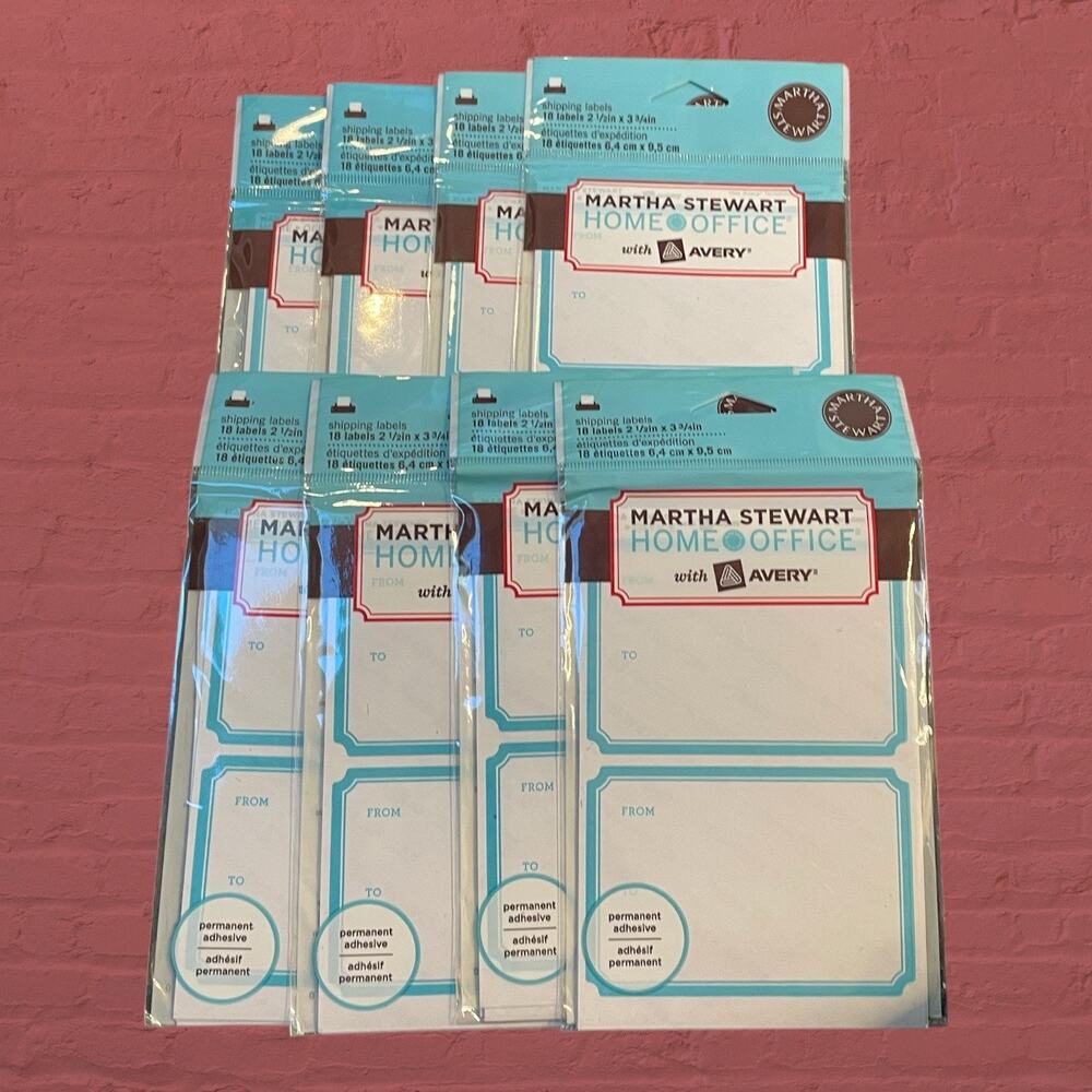 Martha Stewart Avery Blue Shipping Labels 72461 Lot 8 Packs 144 Total Labels